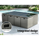 Gardeon Outdoor Dining Set 13 Piece Wicker Table Chairs Setting Grey-4