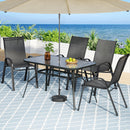 Gardeon 5PC Outdoor Dining Set Table and Chairs Patio Furniture Bistro Set Garden Black-7