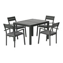 Gardeon Outdoor Dining Set 5 Piece Aluminum Extendable Table Setting Black-1