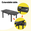 Gardeon Outdoor Dining Set 5 Piece Aluminum Extendable Table Setting Black-5