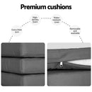 Gardeon Outdoor Dining Set 9 Piece Steel Table Chairs Setting White-6