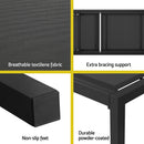 Gardeon Sun Lounge Outdoor Lounger Aluminium Folding Beach Chair Wheels Black-6