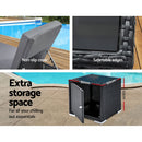 Gardeon 3PC Sun Lounge Wicker Lounger Outdoor Furniture Day Bed Rattan Garden-4