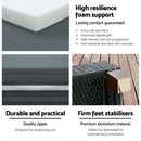 Gardeon Sun Lounge Wicker Lounger Outdoor Furniture Day Bed Wheels Patio Black-6