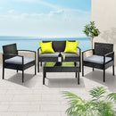 Gardeon Outdoor Sofa Set Wicker Lounge Setting Table and Chairs Patio Furniture-8
