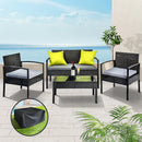 Gardeon Outdoor Sofa Set Wicker Lounge Setting Table and Chairs Storage Cover-1