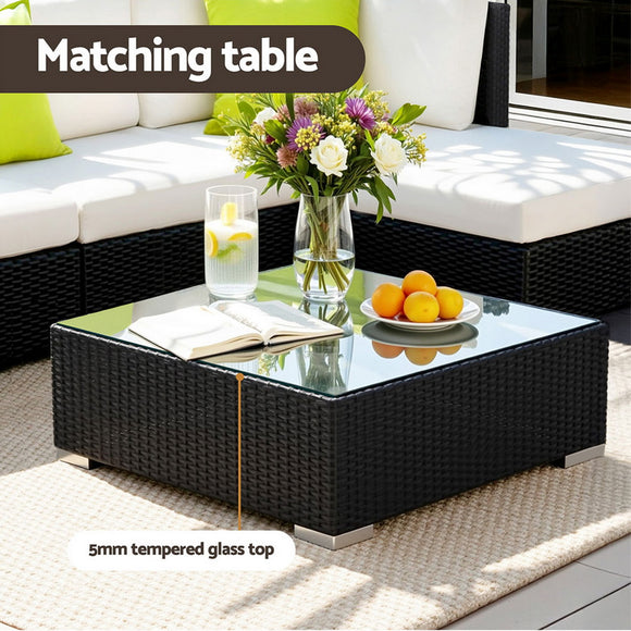 Gardeon 10-Piece Outdoor Sofa Set Wicker Couch Lounge Setting Cover