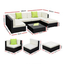 Gardeon 7-Piece Outdoor Sofa Set Wicker Couch Lounge Setting Cover-2