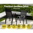 Gardeon 2PC Outdoor Dining Chairs Stackable Lounge Chair Patio Furniture Black-5
