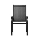 Gardeon 4PC Outdoor Dining Chairs Stackable Lounge Chair Patio Furniture Black-3