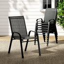 Gardeon 6PC Outdoor Dining Chairs Stackable Lounge Chair Patio Furniture Black-7