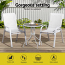Gardeon 2PC Outdoor Dining Chairs Stackable Lounge Chair Patio Furniture White-4