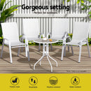 Gardeon 6PC Outdoor Dining Chairs Stackable Lounge Chair Patio Furniture White-4