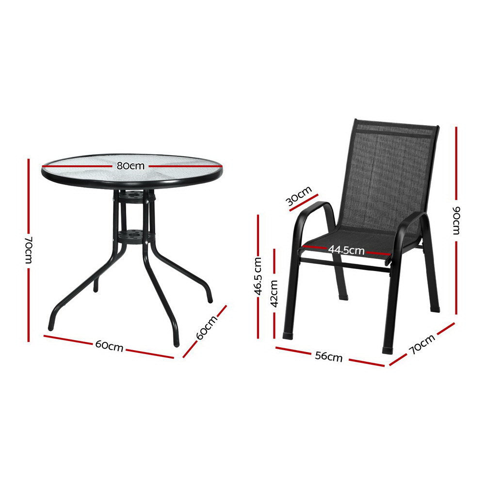 Gardeon Outdoor Dining Set Table and Chairs Patio Garden Furniture Bistro Set - 0