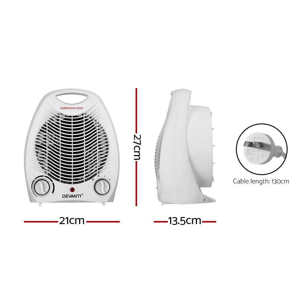 Devanti Electric Fan Heater 2000W - 0