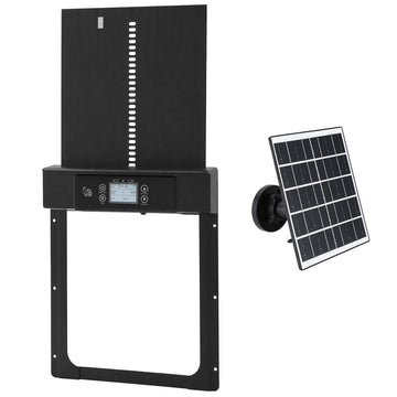 Giantz Automatic Chicken Coop Door 37cm Solar Powered Smart App Control Black - 0