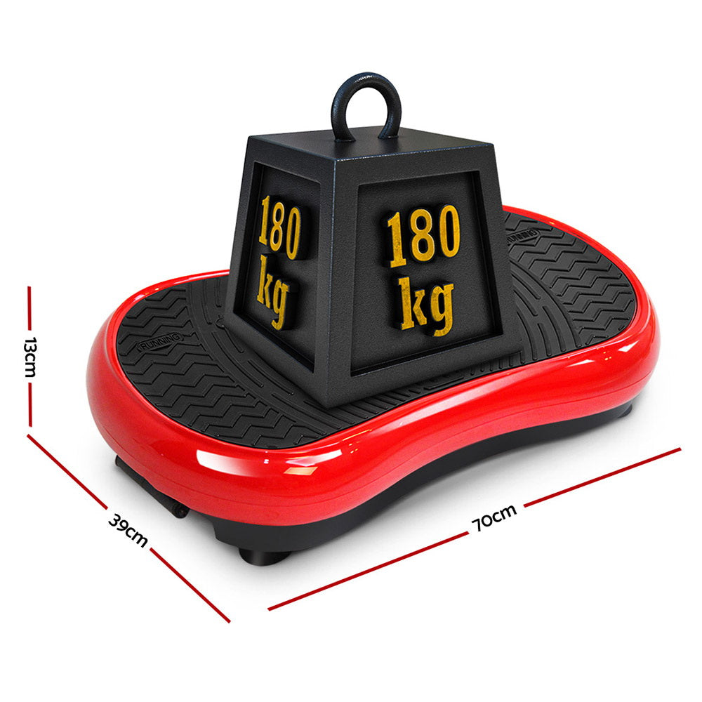 Everfit Vibration Machine Platform Vibrator Resistance Rope Home Fitness Red - 0