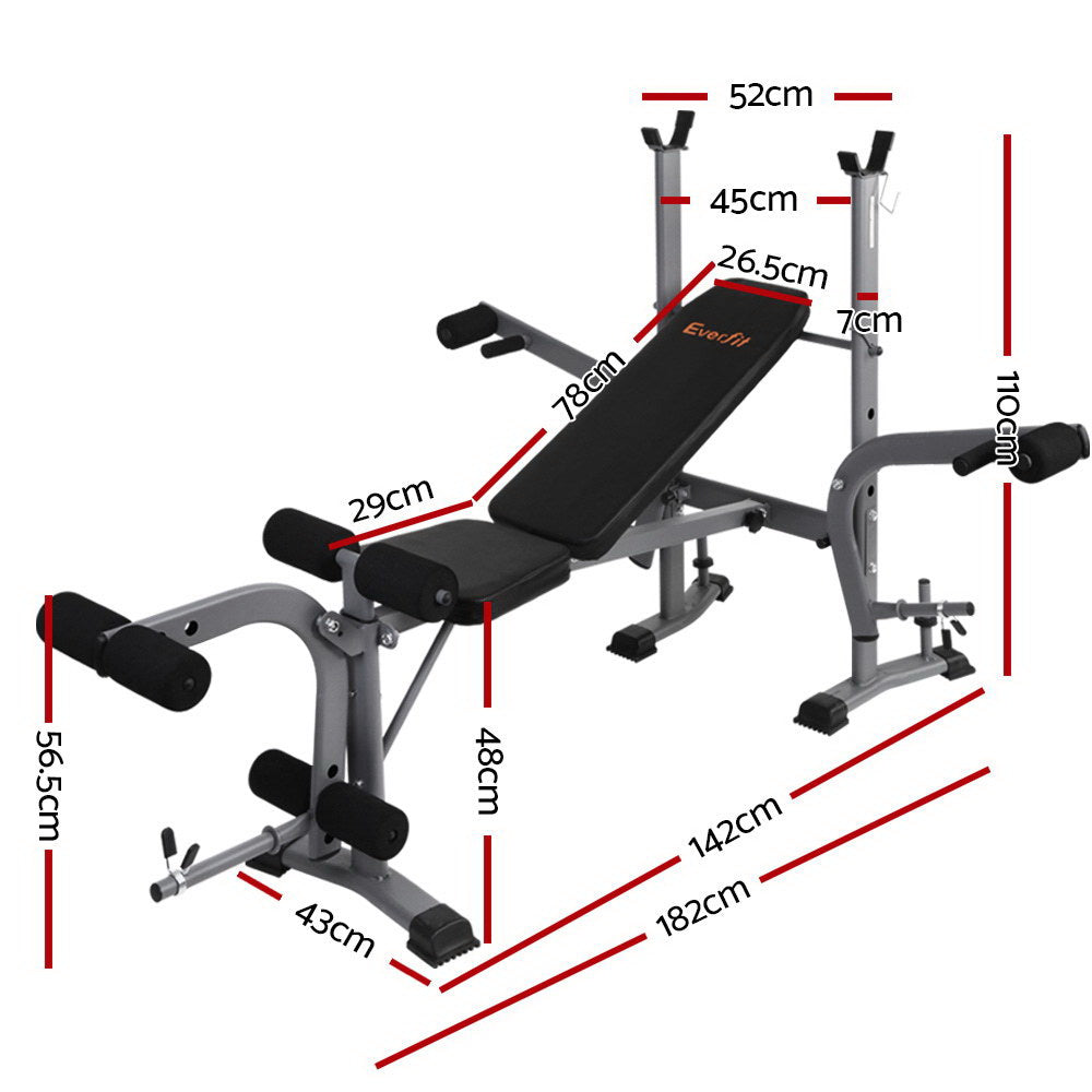 Everfit Weight Bench 8 in 1 Bench Press Adjustable Home Gym Station 200kg - 0