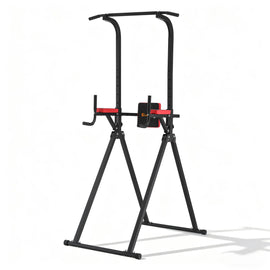 Everfit Chin Up Tower Pull Up Station Adjustable Dip Station Folding Home Gym Black