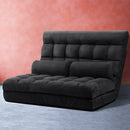 Artiss Lounge Sofa Bed 2-seater Charcoal Suede-1