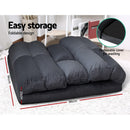 Artiss Floor Lounge Sofa Bed 2-seater Charcoal Suede-6
