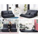 Artiss Floor Lounge Sofa Bed 2-seater Charcoal Suede-7