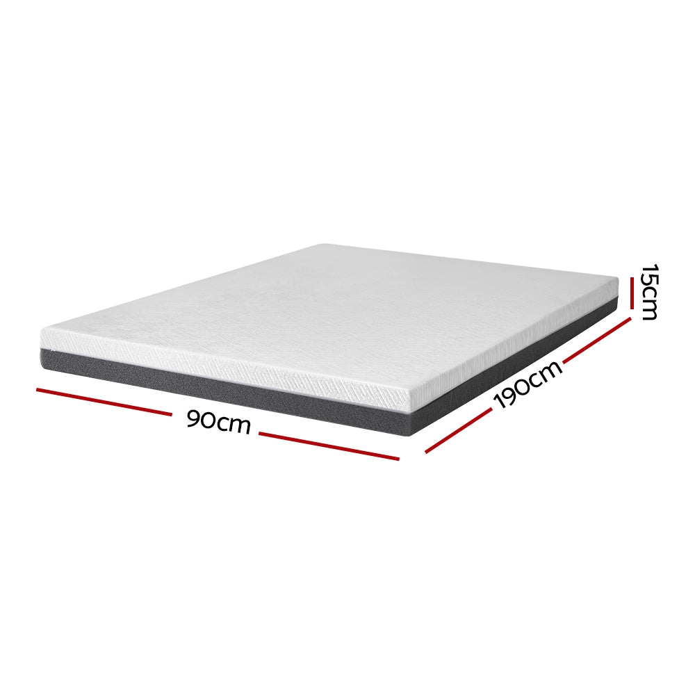 Giselle Bedding Memory Foam Mattress Bed Cool Gel Non Spring 15cm Single - 0