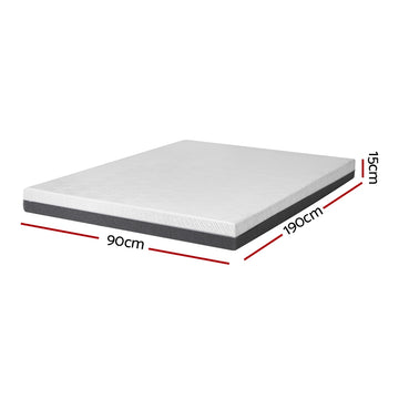 Giselle Bedding Memory Foam Mattress Bed Cool Gel Non Spring 15cm Single - 0