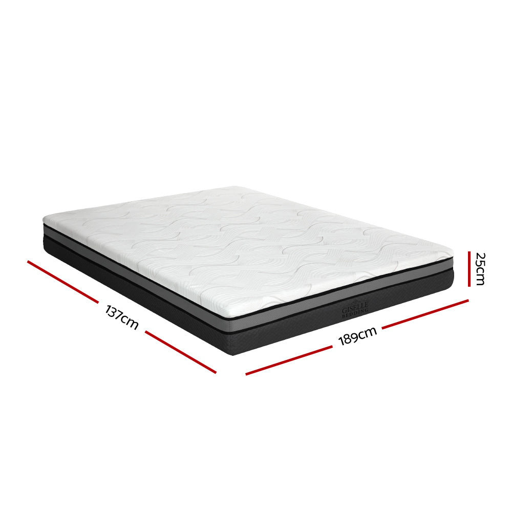 Giselle Bedding Memory Foam Mattress Bed Cool Gel Non Spring 25cm Double - 0