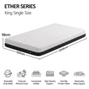 Giselle 18cm King Single Memory Foam Mattress Dual Feel Reversible Charcoal Foam-1
