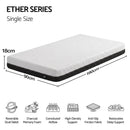 Giselle 18cm Single Memory Foam Mattress Dual Feel Reversible Charcoal Foam-1
