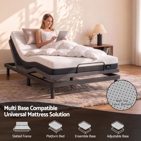 Giselle 18cm Single Memory Foam Mattress Dual Feel Reversible Charcoal Foam