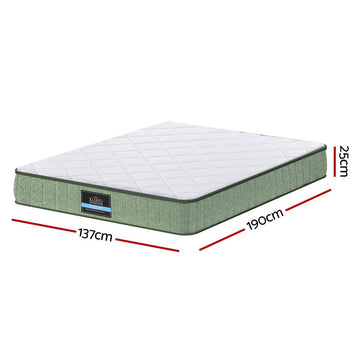 Giselle 25cm Memory Foam Mattress Dual Layer Zipper Cover Cool Charcoal Foam Mattresses Double - 0