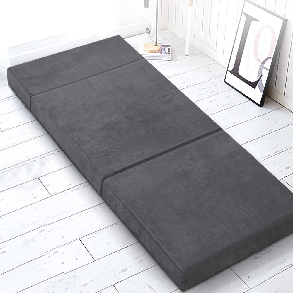 Giselle Bedding Foldable Mattress Folding Foam Bed Mat Single Grey