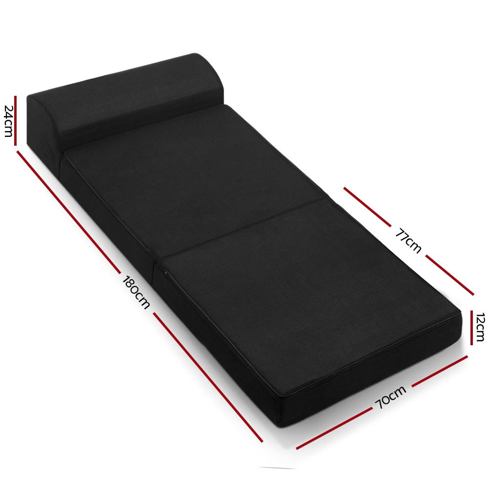 Giselle Bedding Foldable Mattress Folding Foam Bed Mat Black - 0