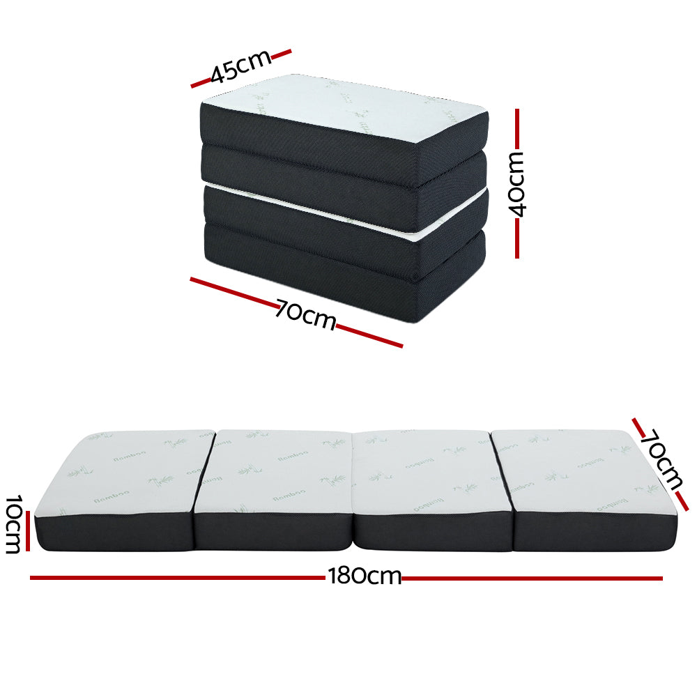 Giselle Bedding Foldable Mattress Folding Foam Sofa Bed Mat Bamboo - 0