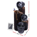 Gardeon Solar Water Feature Cascading Fountain 3-Tier Bucket LED light Bird 76CM-2