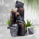 Gardeon Solar Water Feature Cascading Fountain 3-Tier Bucket LED light Bird 76CM-7