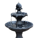 Gardeon Solar Water Feature 3-Tier Fountain with Pump Kit Bird Bath 93CM Black-3