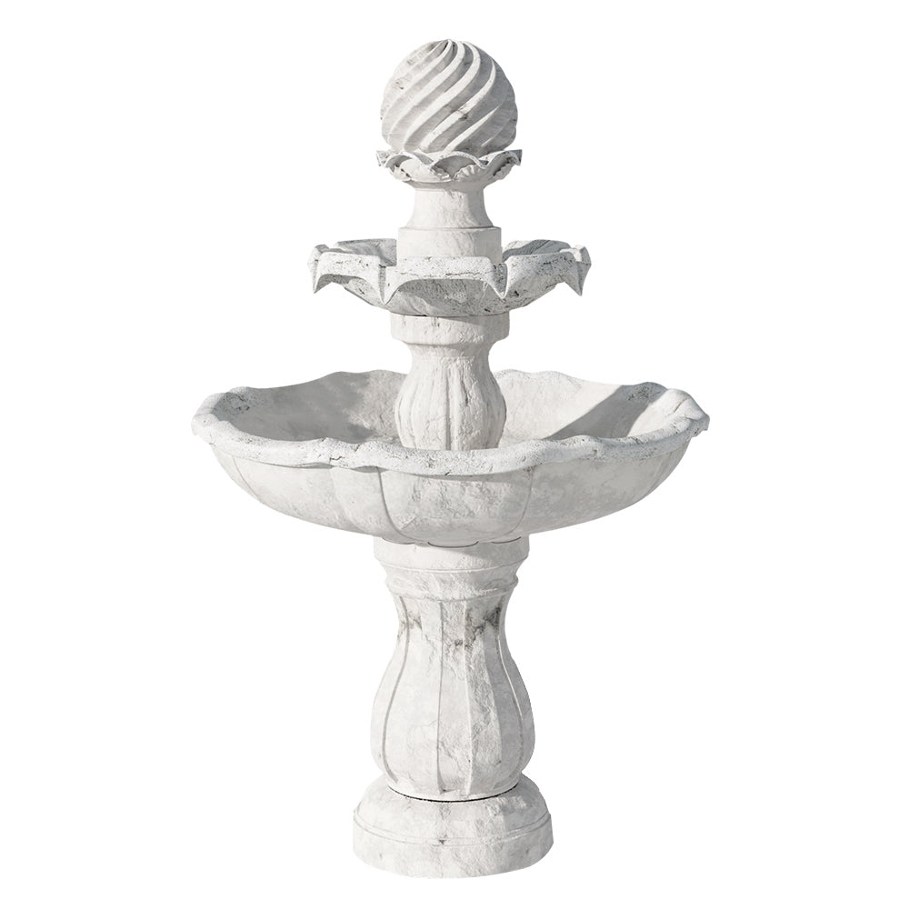 Gardeon Solar Water Feature 3-Tier Fountain with Pump Kit Bird Bath 93CM Ivory