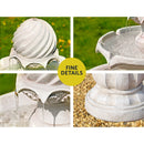 Gardeon Solar Water Feature 3-Tier Fountain with Pump Kit Bird Bath 93CM Ivory-5