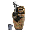 Gardeon Solar Fountain Water Feature Outdoor Cascading Hand Pump Design 80CM-1