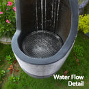 Gardeon Solar Fountain Water Feature Bird Bath Outdoor Garden Cascade 48CM Grey-6