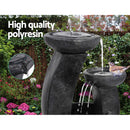 Gardeon Solar Water Feature Cascading Fountain 3-Tier Mushroom LED Light 70CM-4