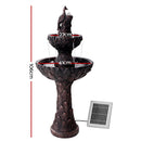 Gardeon Solar Water Feature Tier Fountain with Pump Kit Bird Bath 106CM Peacock-2