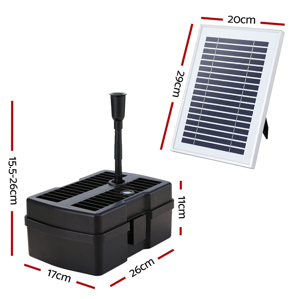 Gardeon Solar Submersible Water Pond Fountain Pump with Filter Box 4.6FT 470L/H - 0