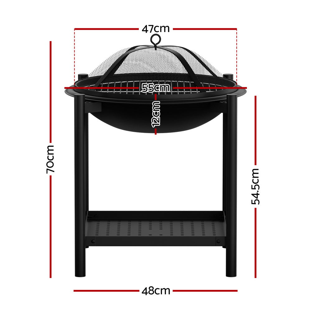 Grillz Fire Pit BBQ Grill 2-in-1 Outdoor - 0