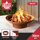 Grillz Fire Pit Bowl Cast Iron Rustic 70cm-1