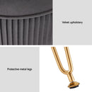 Artiss Ottoman Foot Stool Vanity Velvet Round Grey-6