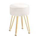 Artiss Ottoman Storage Foot Stool Vanity Velvet Round White-1